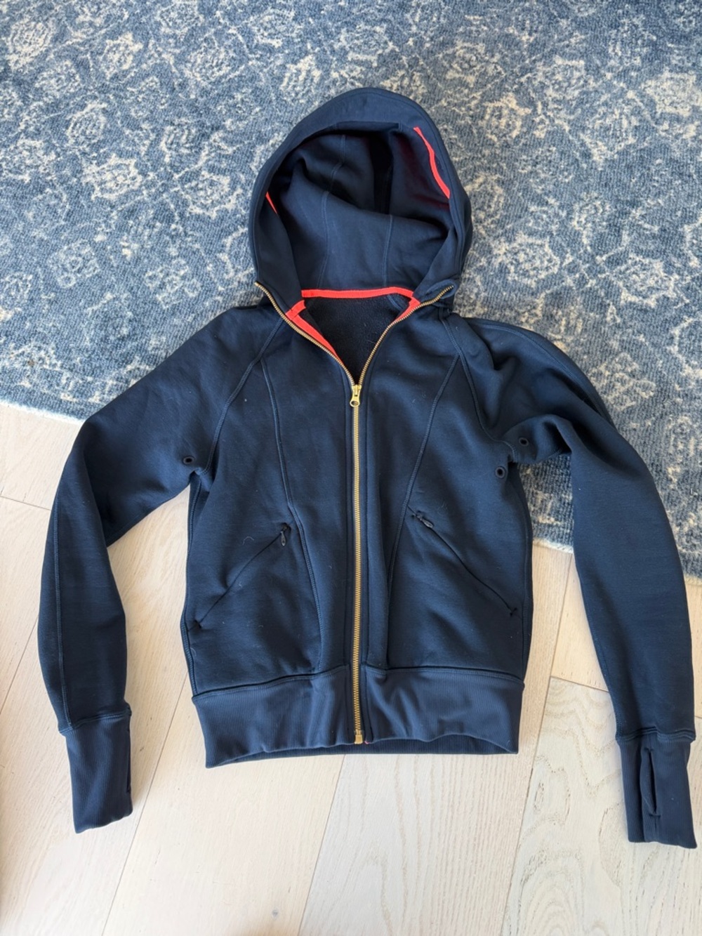 lululemon athletica Black Hoodie with Neon Trim